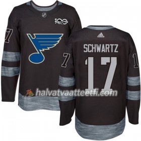 Miesten NHL St. Louis Blues Pelipaita Jaden Schwartz 17 1917-2017 100th Anniversary Adidas Musta Authentic